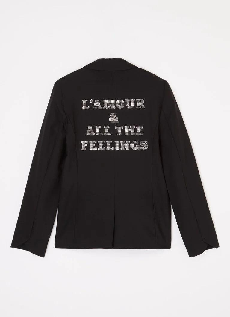 Blazer Zadig&Voltaire com estampa nas costas e strass.