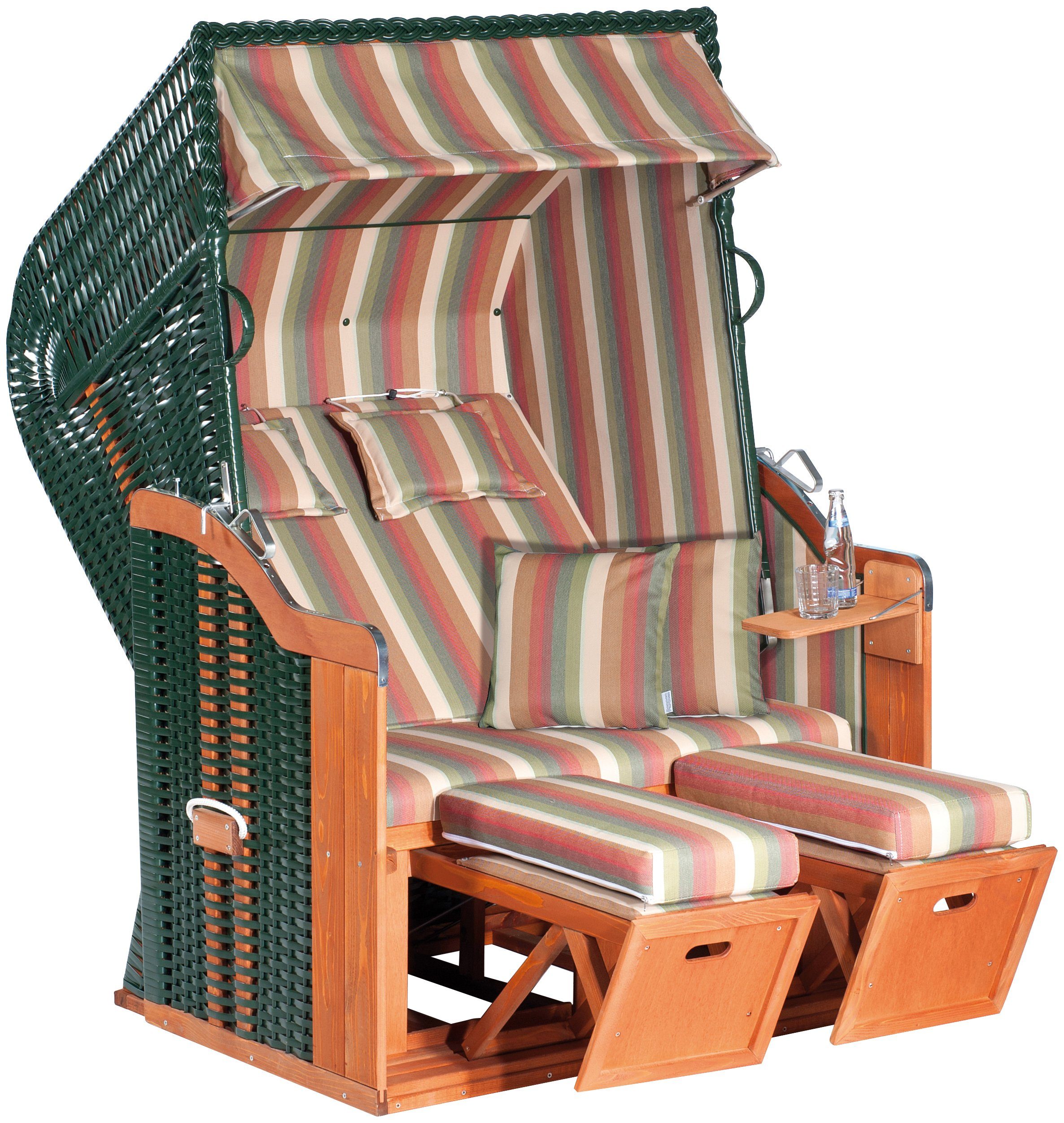 SunnySmart Strandkorb Rustikal 250 Plus 1211, BxTxH: 125x90x160 cm, Halblieger