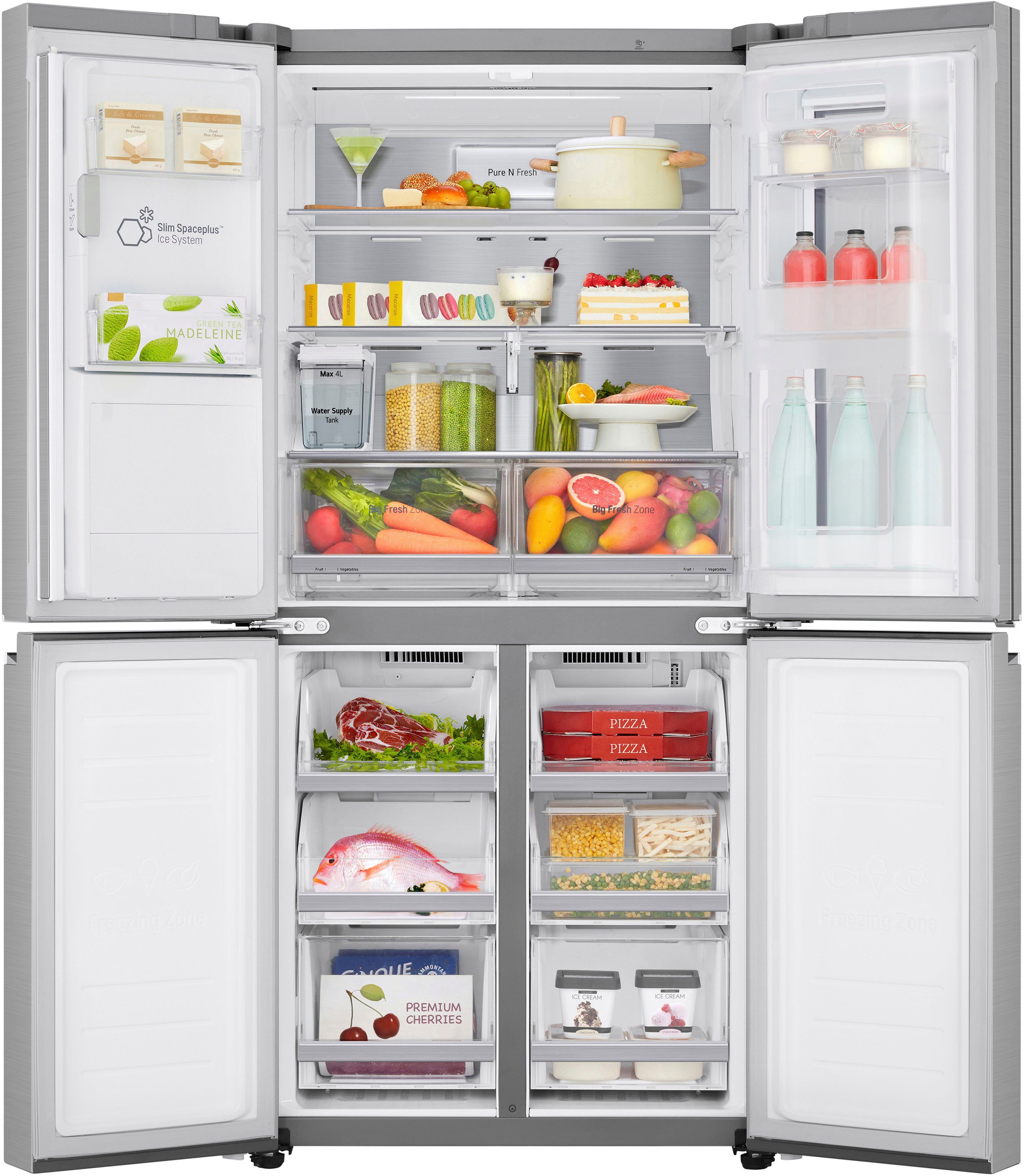 LG Multi Door GMX844BSBF, 178,7 cm hoch, 83,5 cm breit, InstaView™