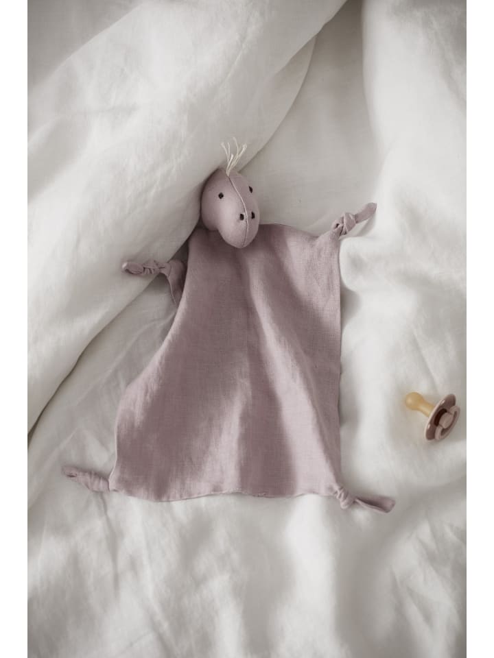 Kids Concept Schmusetuch Dino Leinen 24x26 cm in Rosa ab 0 Monate günstig kaufen onesize