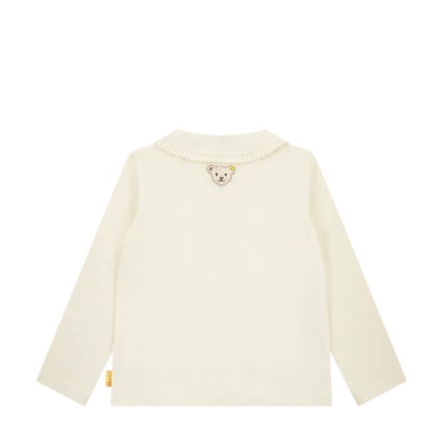 Poloshirt langarm, beige für Mädchen
