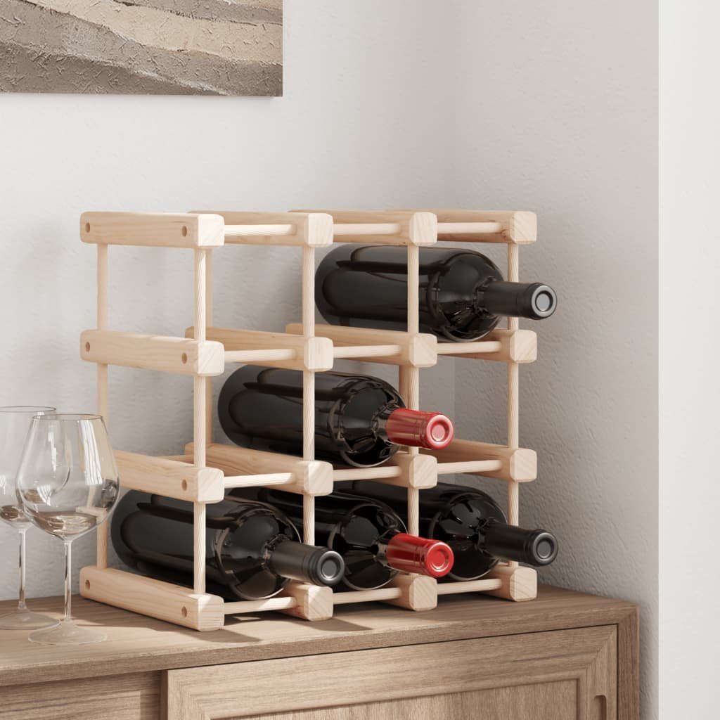 vidaXL Weinregal Weinregal für 12 Flaschen 36x23x36 cm Massivholz Kiefer, 1-tlg.