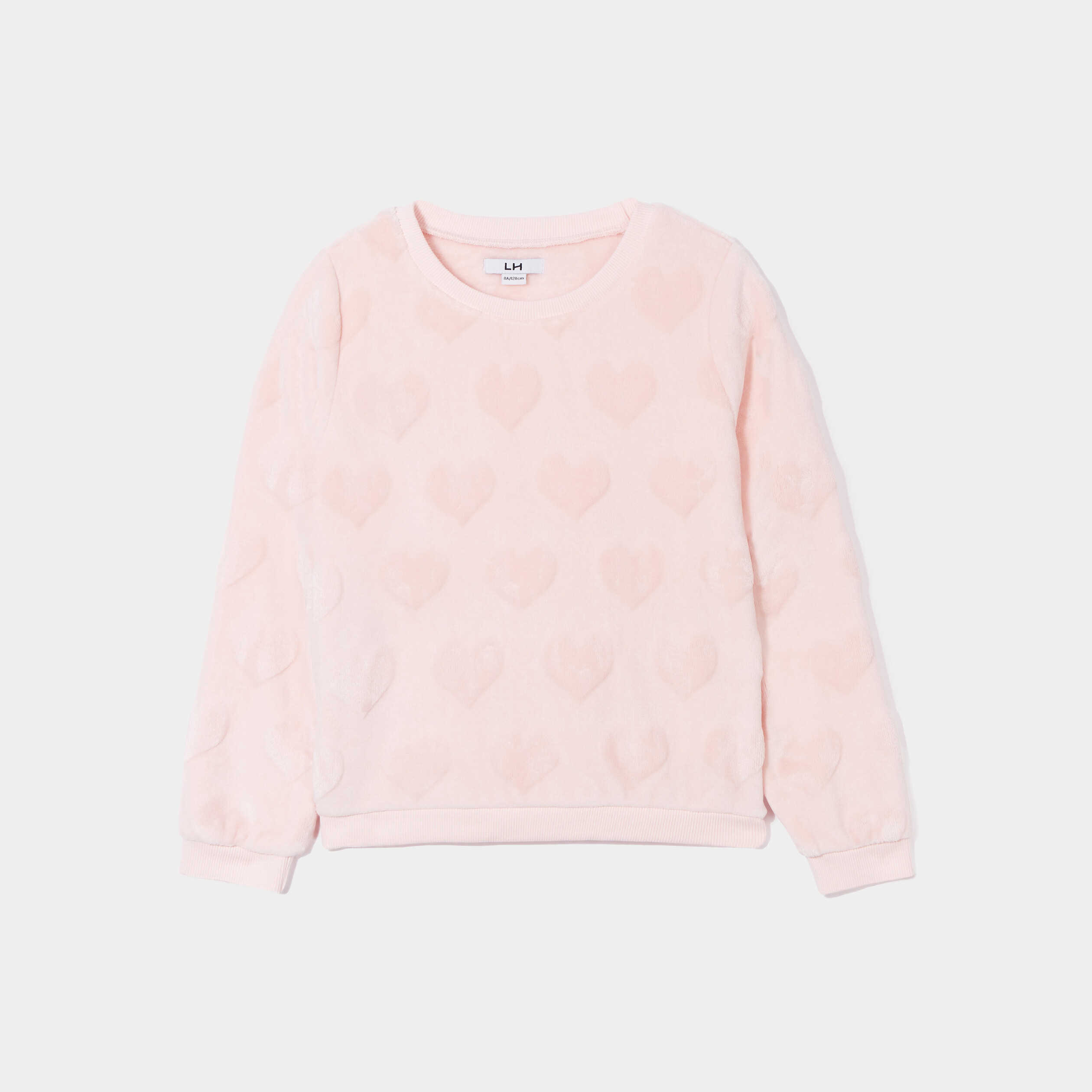 Sweat doux manches longues rose clair fille | La Halle