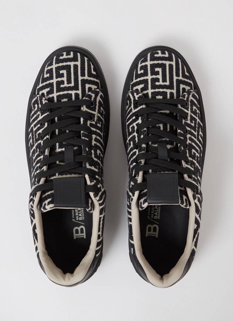 Balmain B-Court sneaker with logo print and leather details