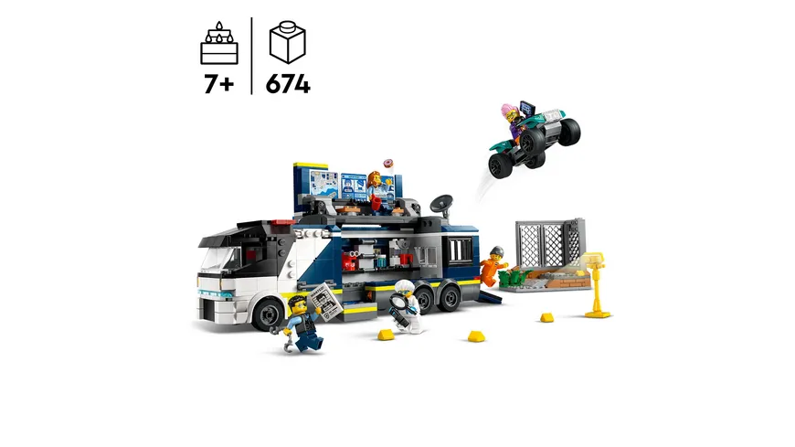 LEGO City 60418 Polizeitruck mit Labor
