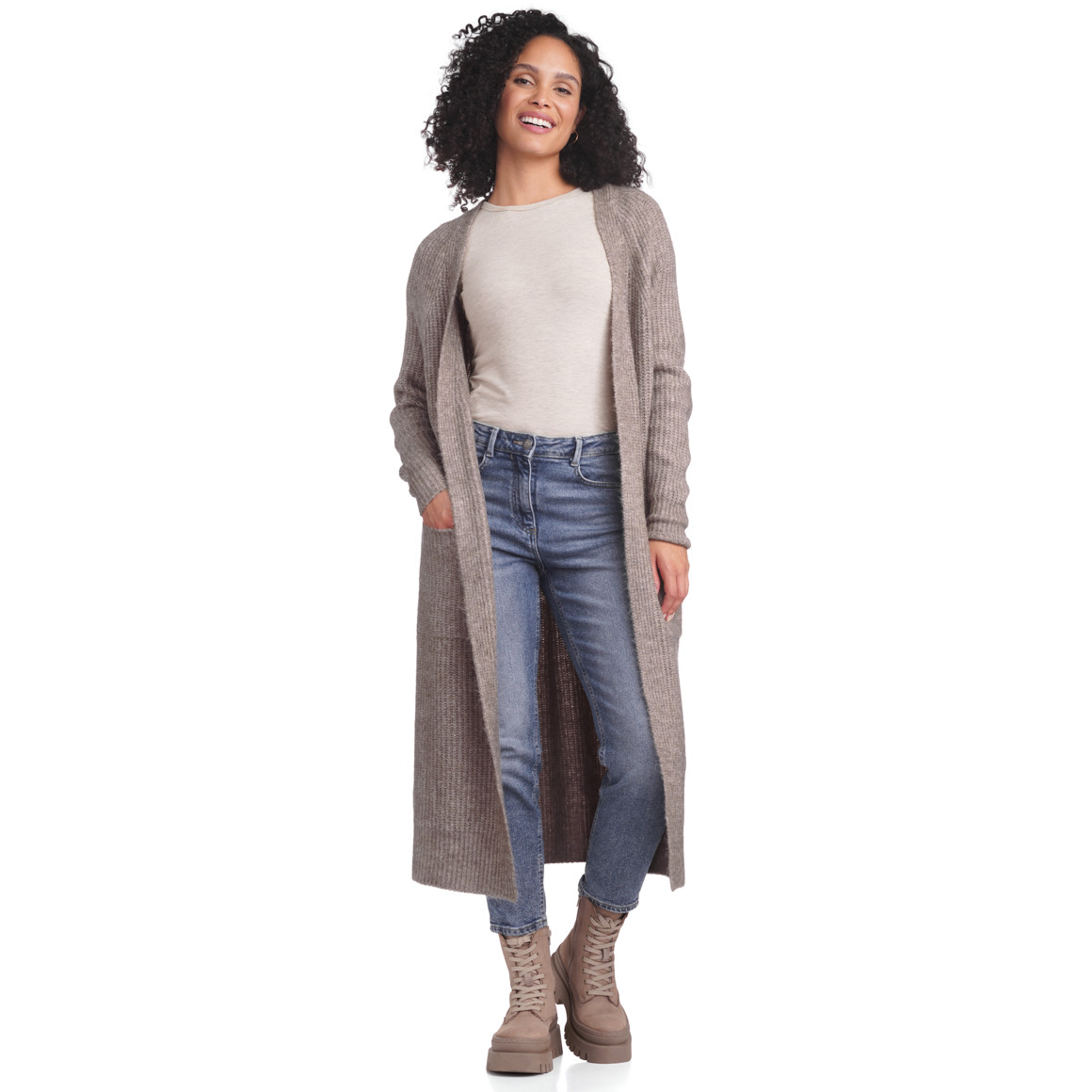 Damen Strickjacke im Long-Style