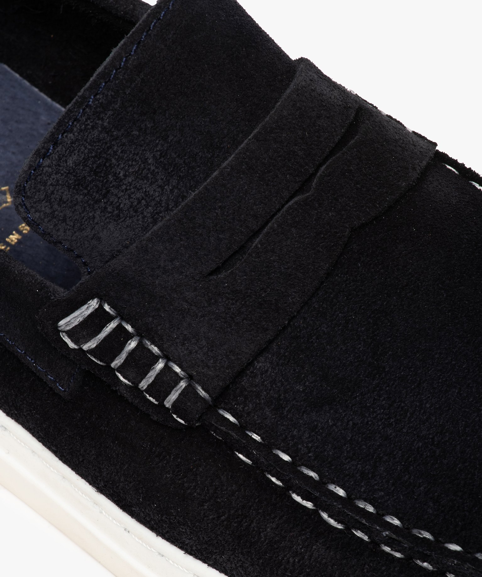 Mocassins homme dessus cuir retourné uni – Tanéo marine | GEMO