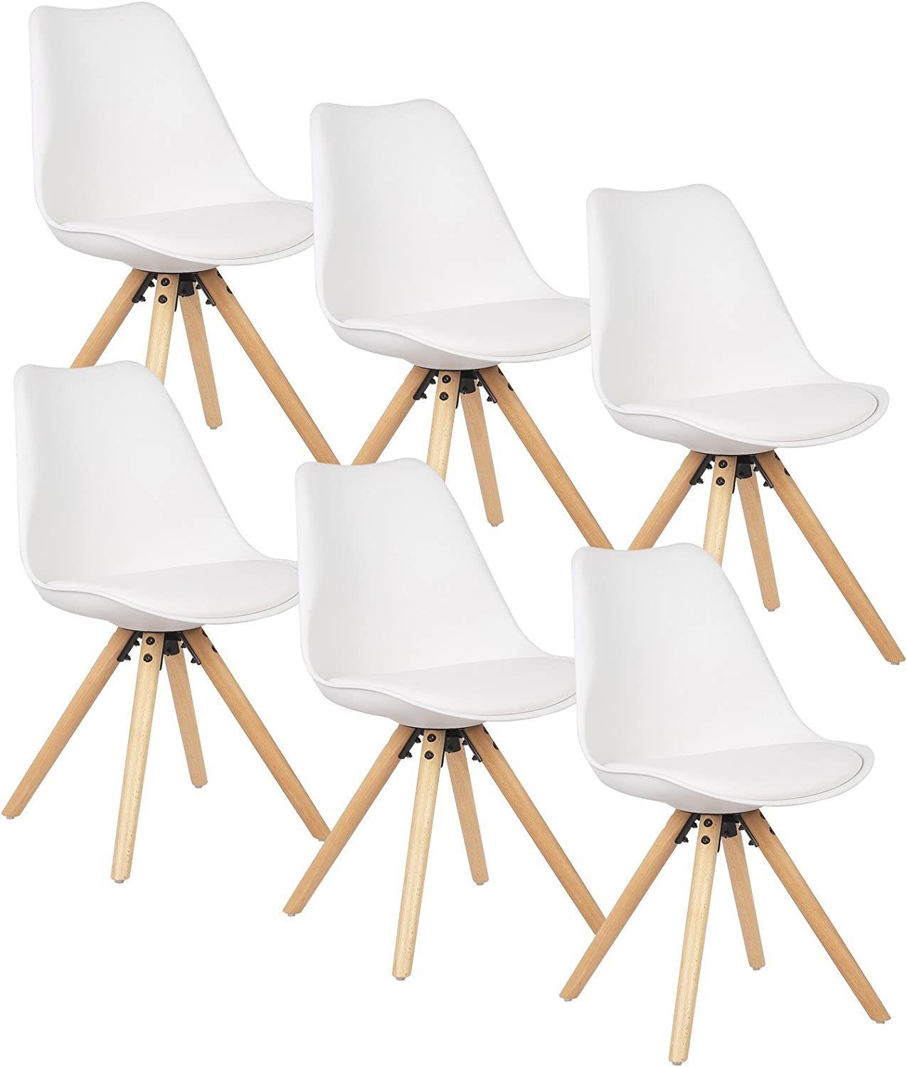 Woltu Esszimmerstuhl (Set, 6 St), mit Sitzfläche aus Kunstleder Design Stuhl