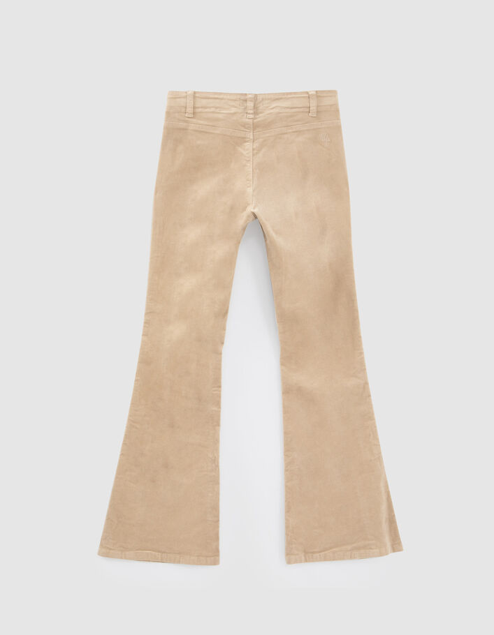 Pantalon FLARE beige taille basse en velours fille