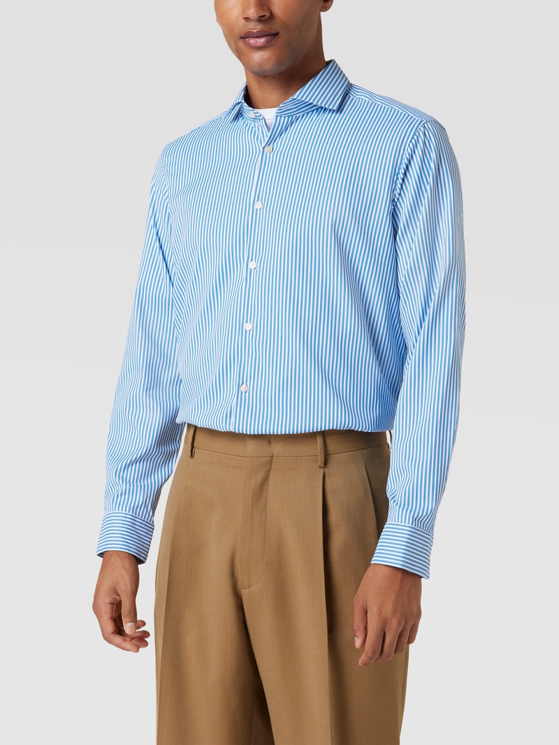 Business-Hemd mit Streifenmuster in royalblau