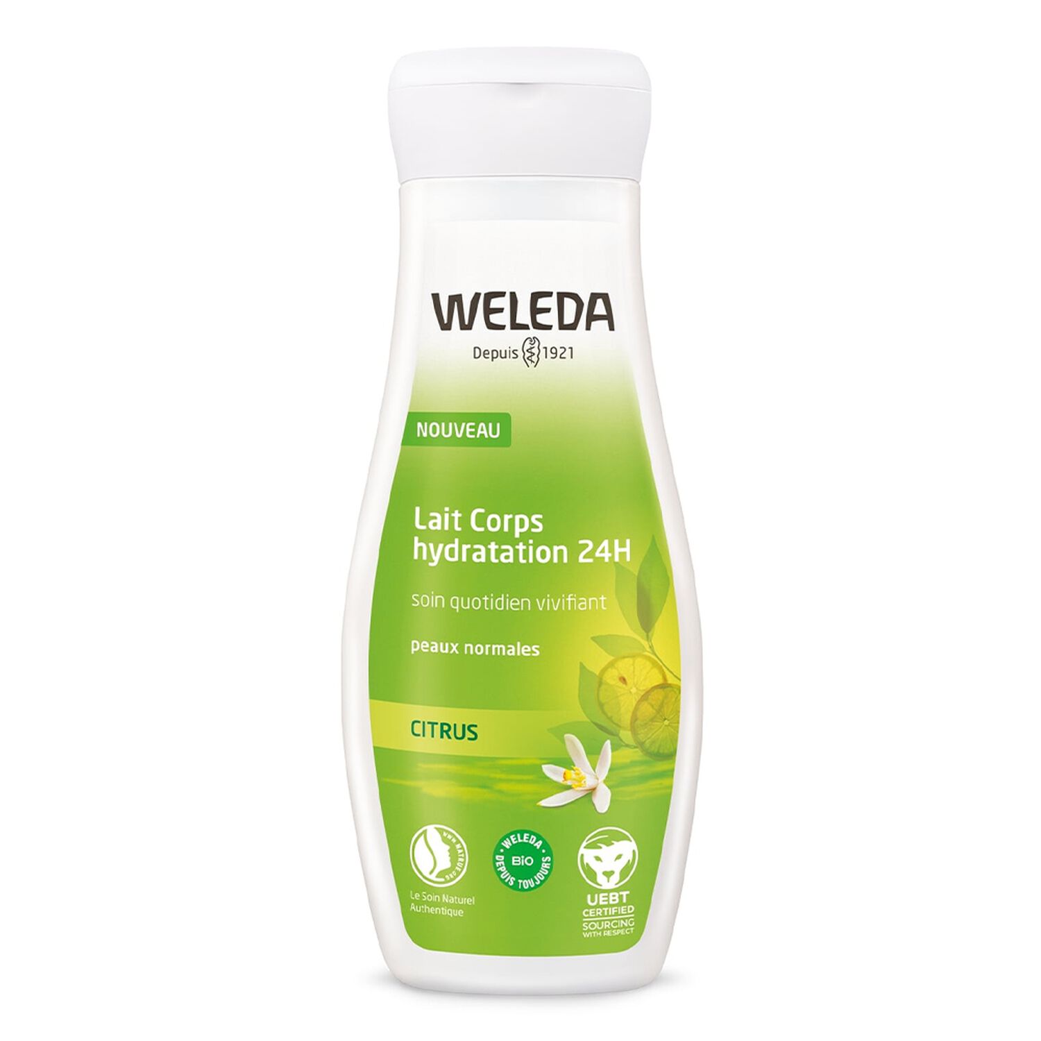 Weleda Citrus Lait Corps Hydratation 24h - Peaux Normales - Soin Quotidien Vivifiant - 200 ml