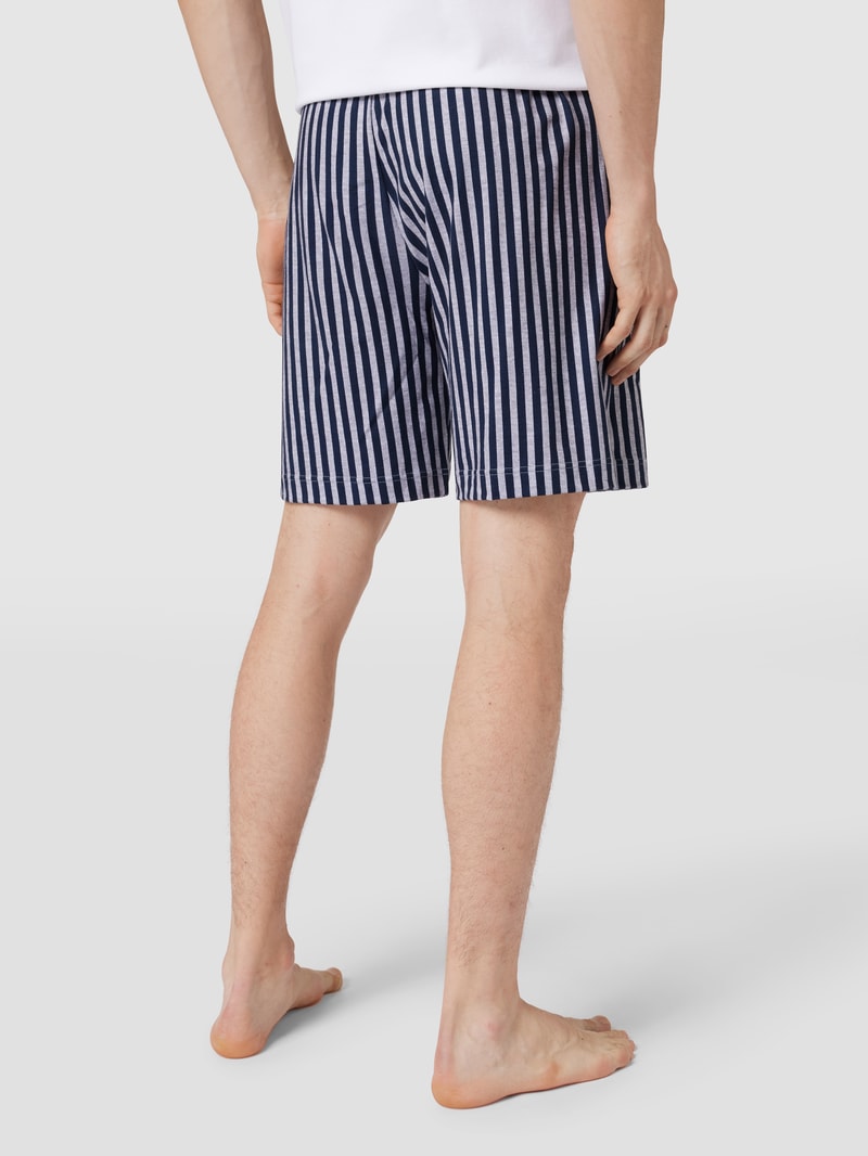 Pyjama-Shorts mit Streifenmuster in mittelgrau meliert