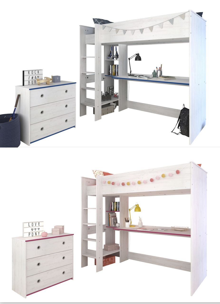 Parisot Kinderzimmer, 2-tlg., Smoozy 29 - Kanten drehbar - Pink oder Blau