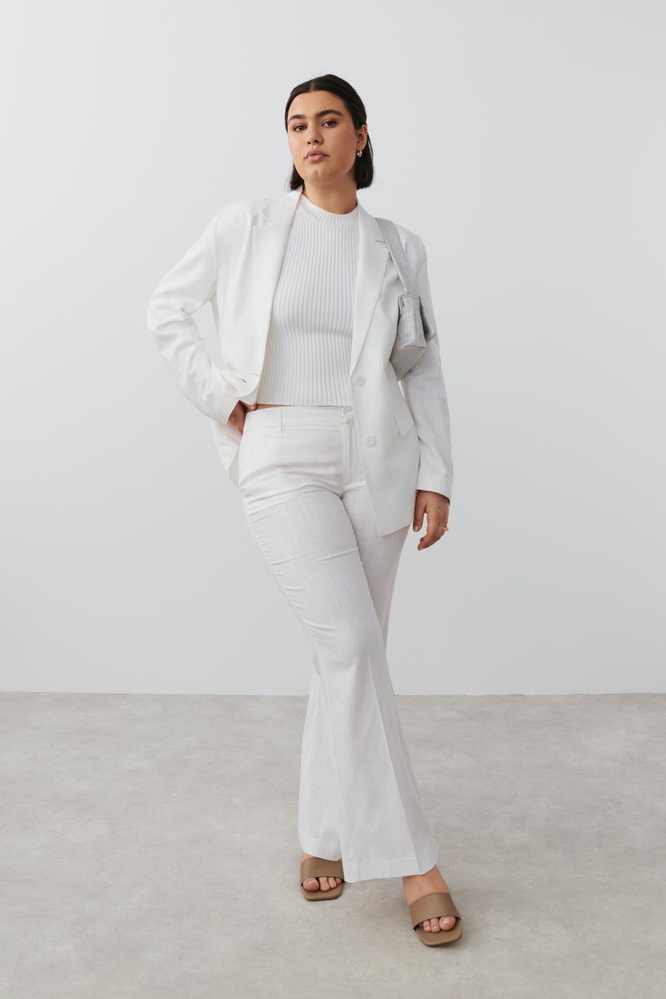 Linen blend trousers