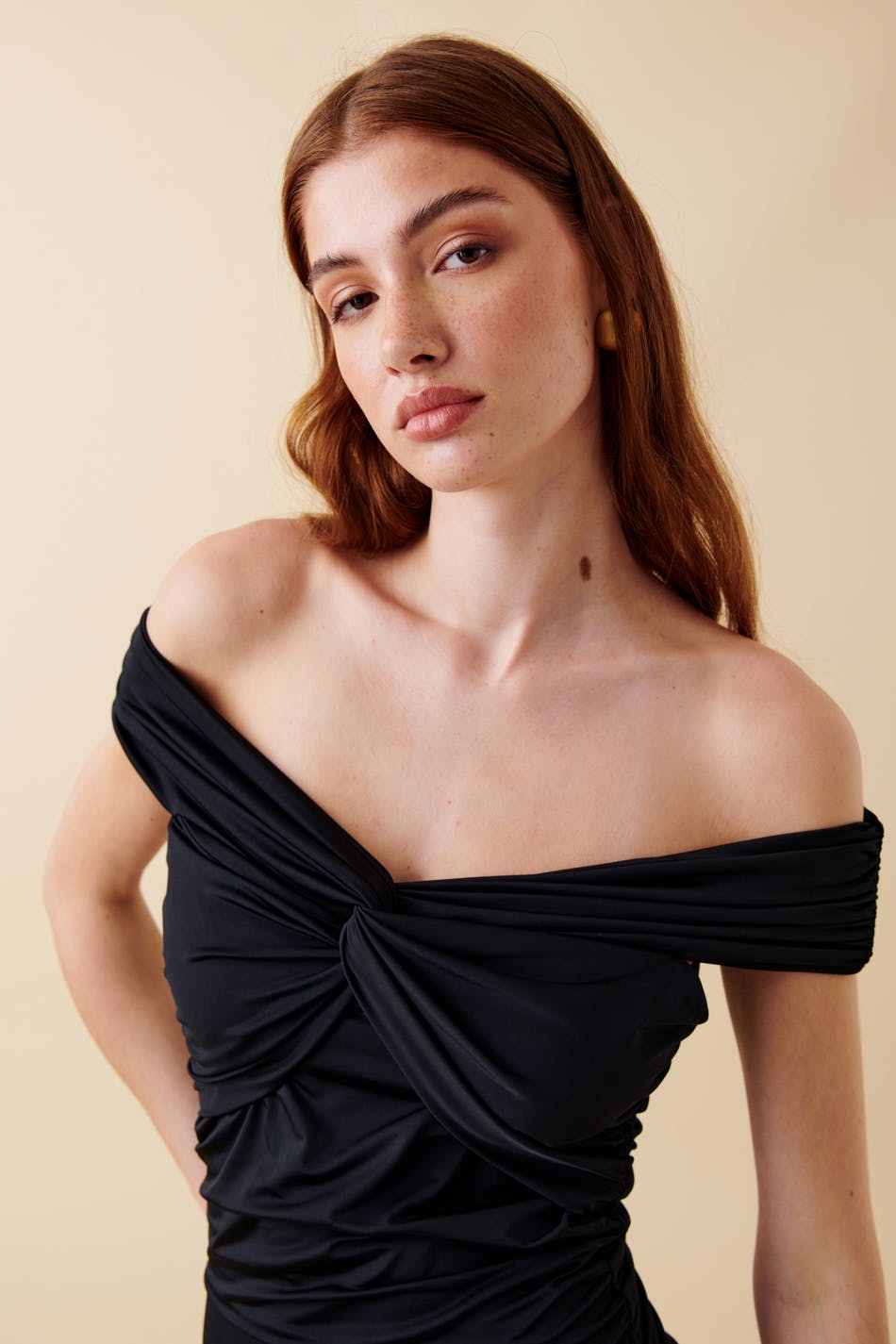 Twisted mini off shoulder dress