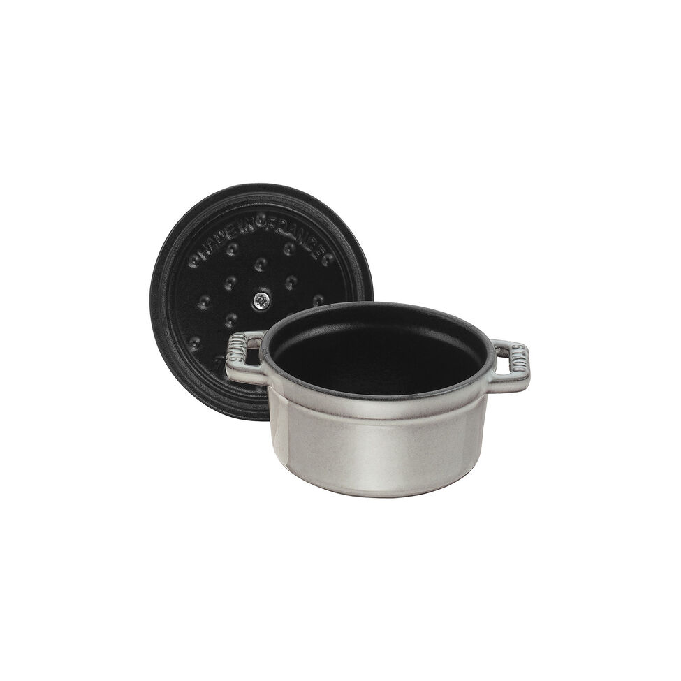 Cocotte 12 cm, rund, Graphit-Grau, Gusseisen