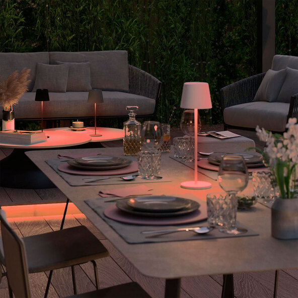 Smarte LED-Akku-Tischleuchte Dalia white+color, anthrazit