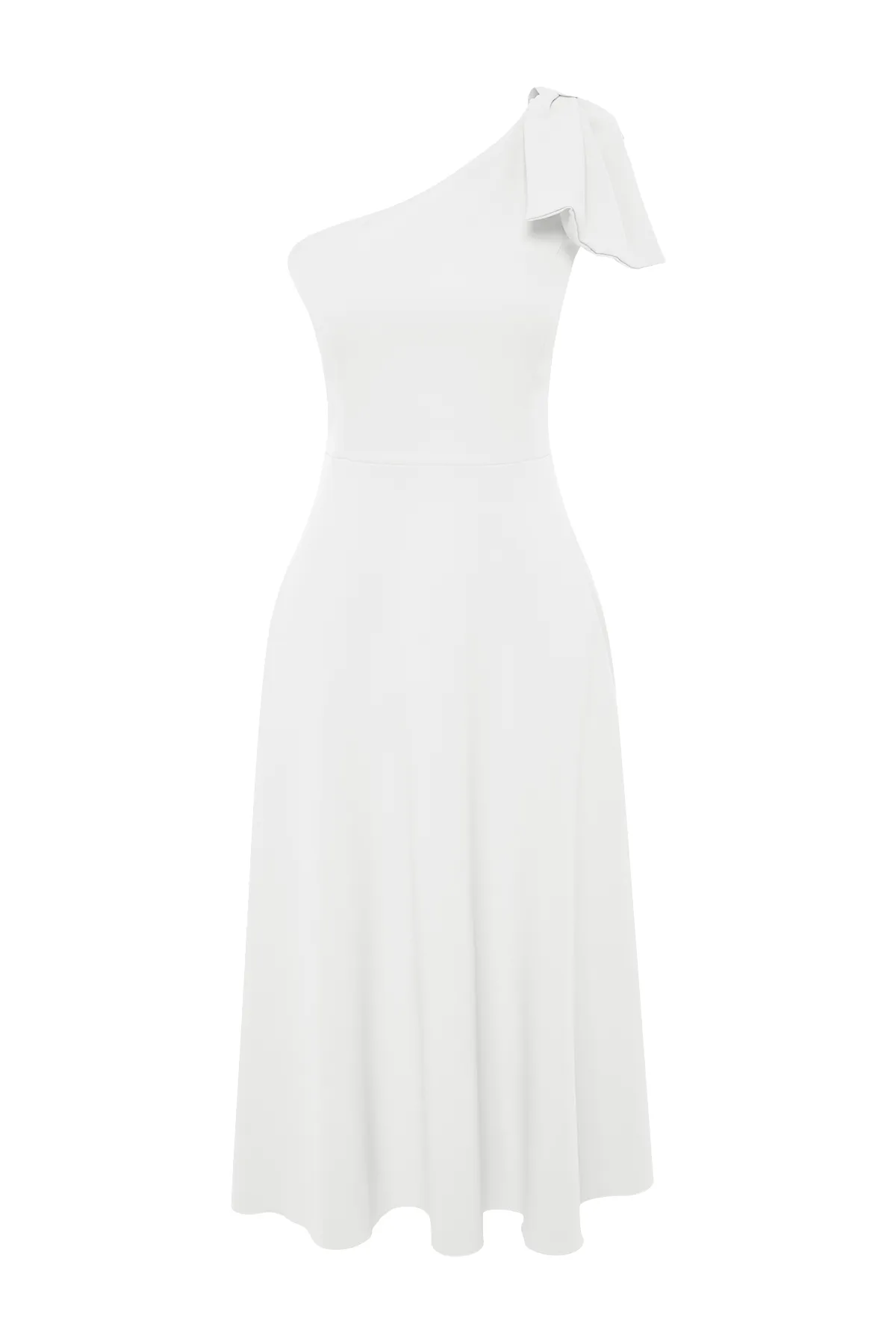 Trendyol Collection  Weißes Braut-Hochzeits-/Nikah-Elegantes Abendkleid mit Schleifendetail TPRSS24EL00105