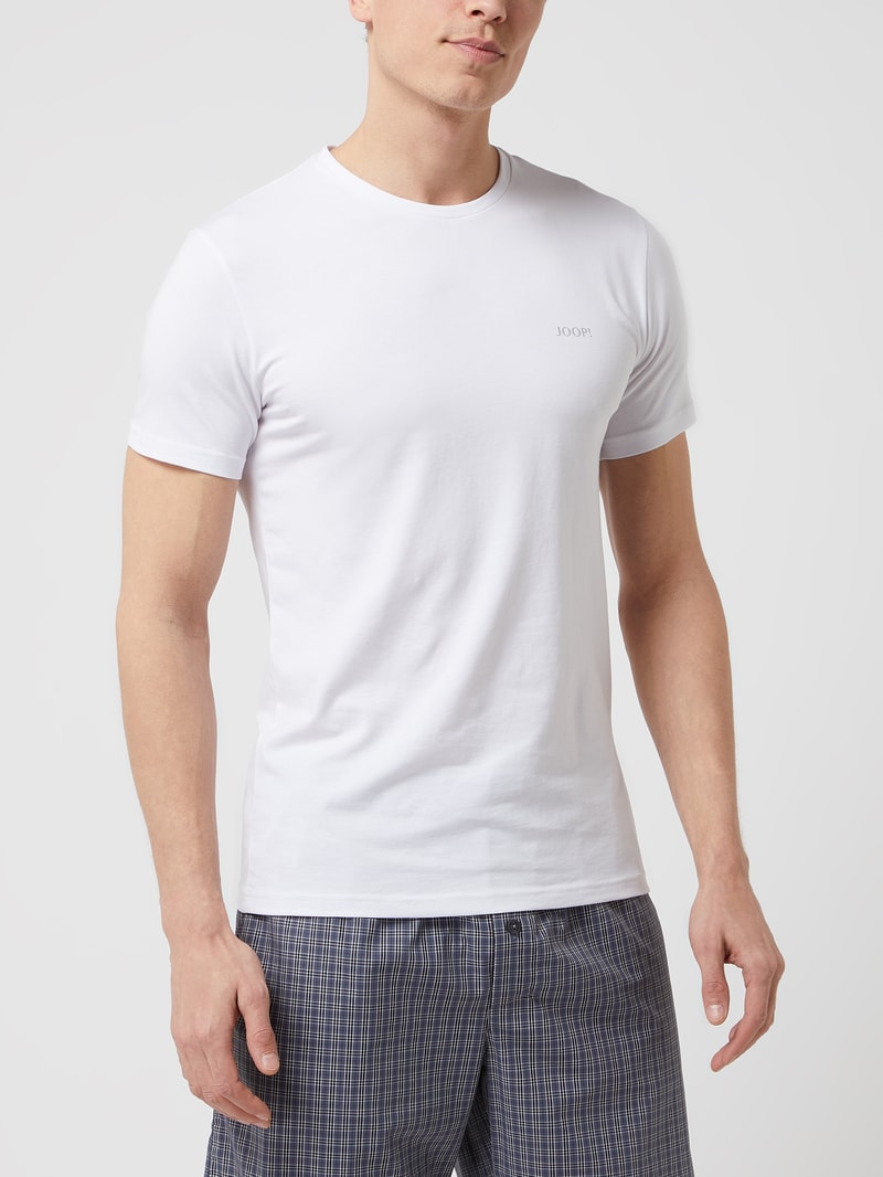 T-Shirt mit V-Ausschnitt im 3er-Pack Modell 'PERFORMANCE COTTON' in weiß