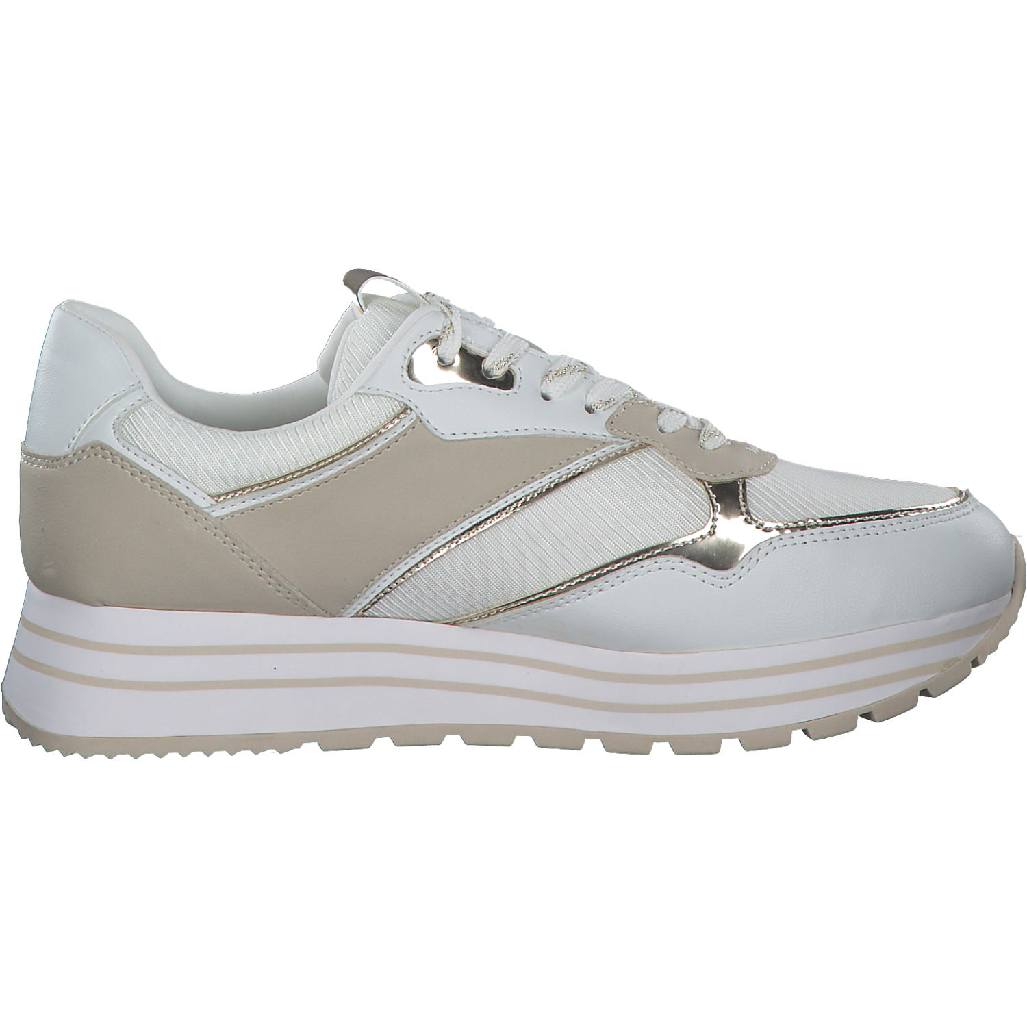 Tamaris 23706, Sneakers Low, Damen, WHT/LT. GOLD