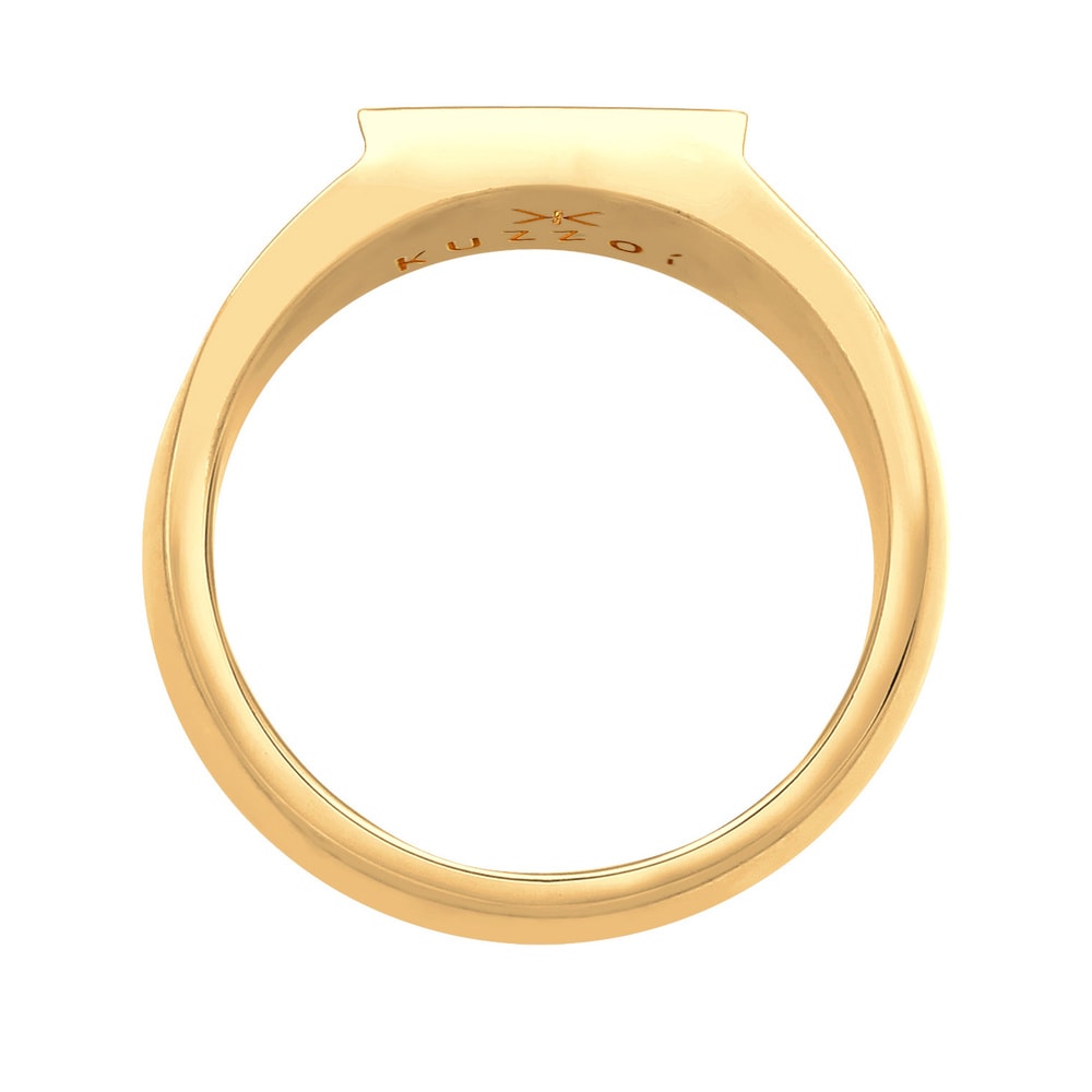 KUZZOI KUZZOI Bague Hommes Sceau Rectangle Brillant Basique Solide en argent sterling 92 Bague