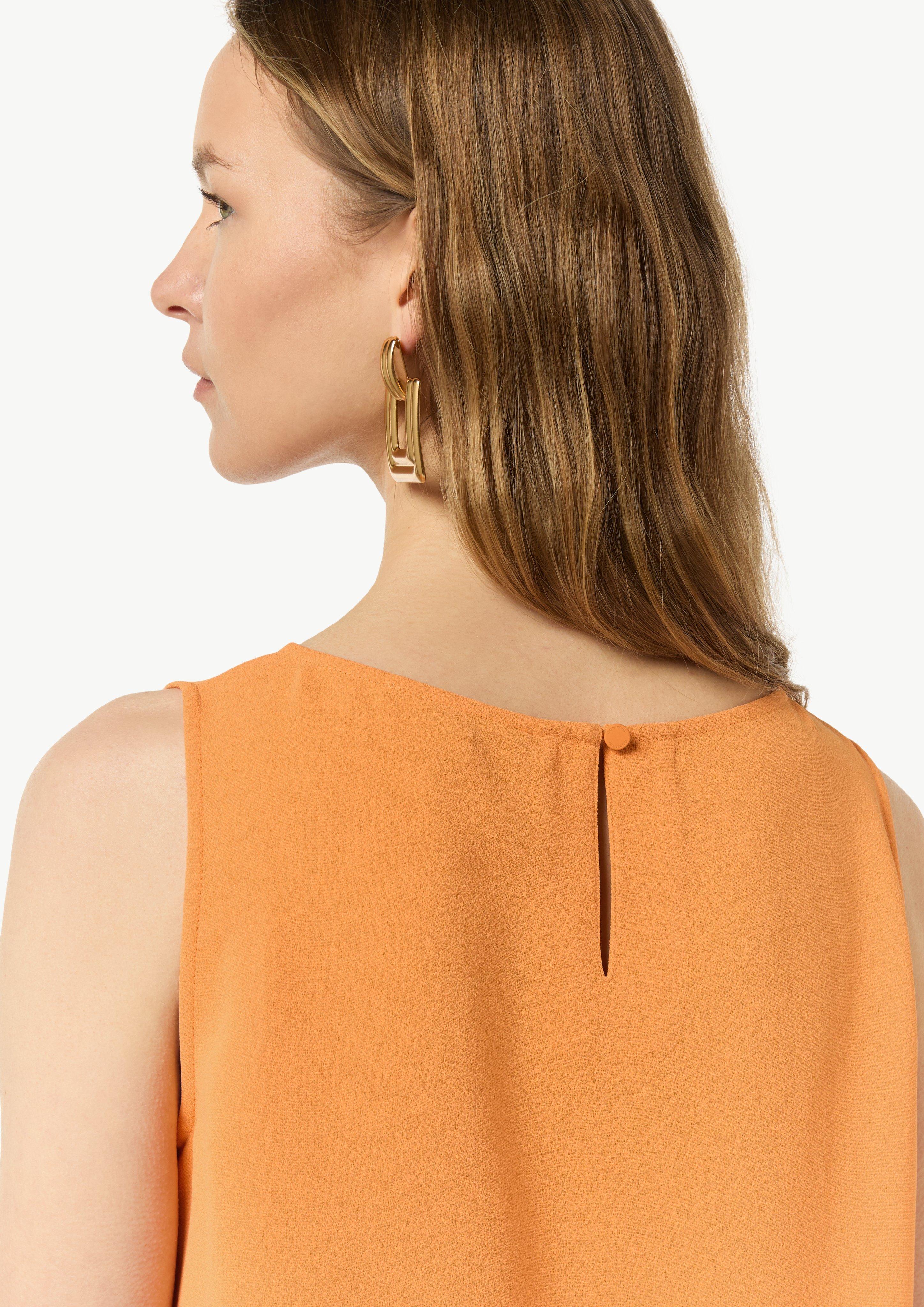 Blusentop mit Plisseefalten - orange