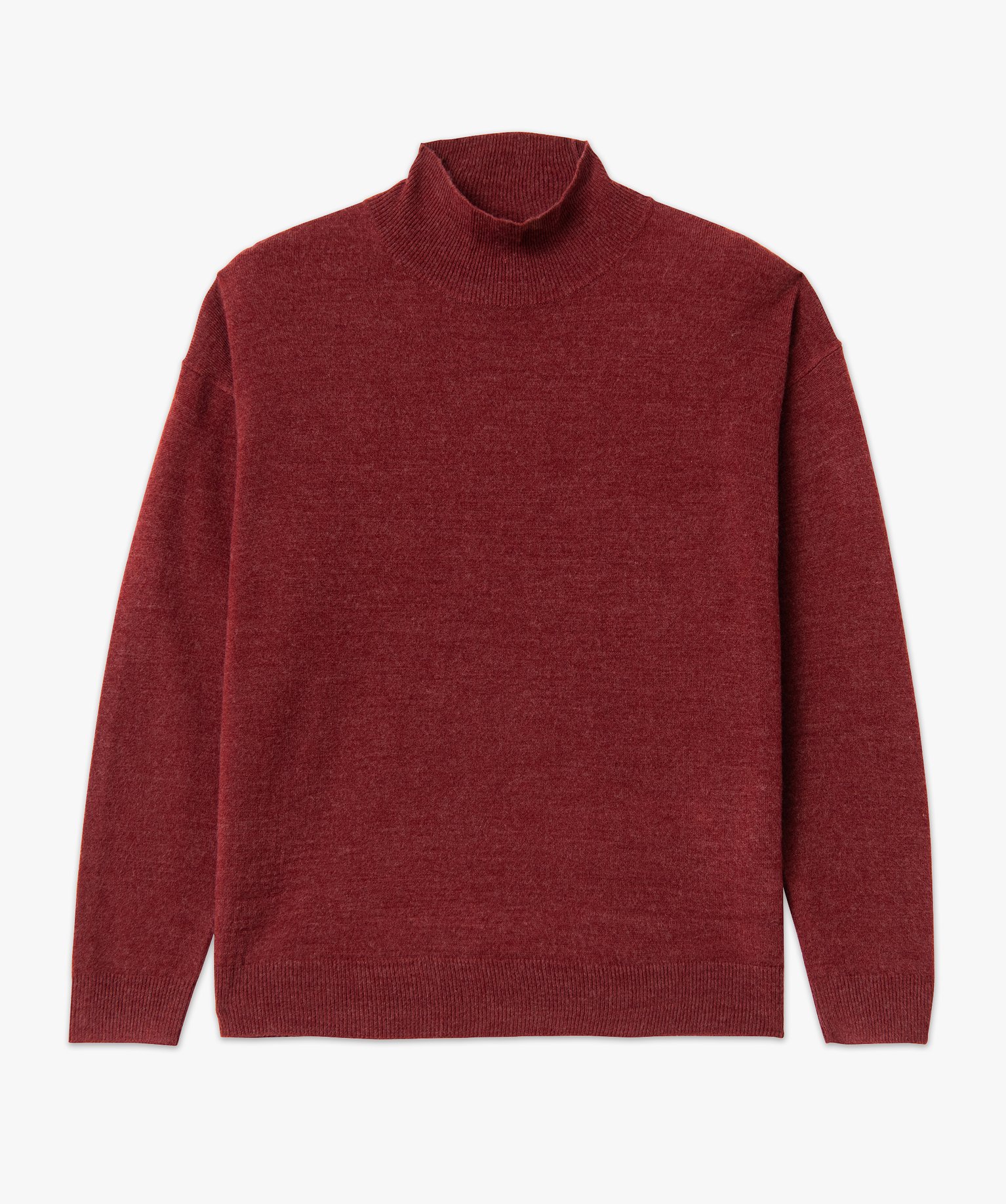 Pull à col montant en maille fine femme bordeaux | GEMO