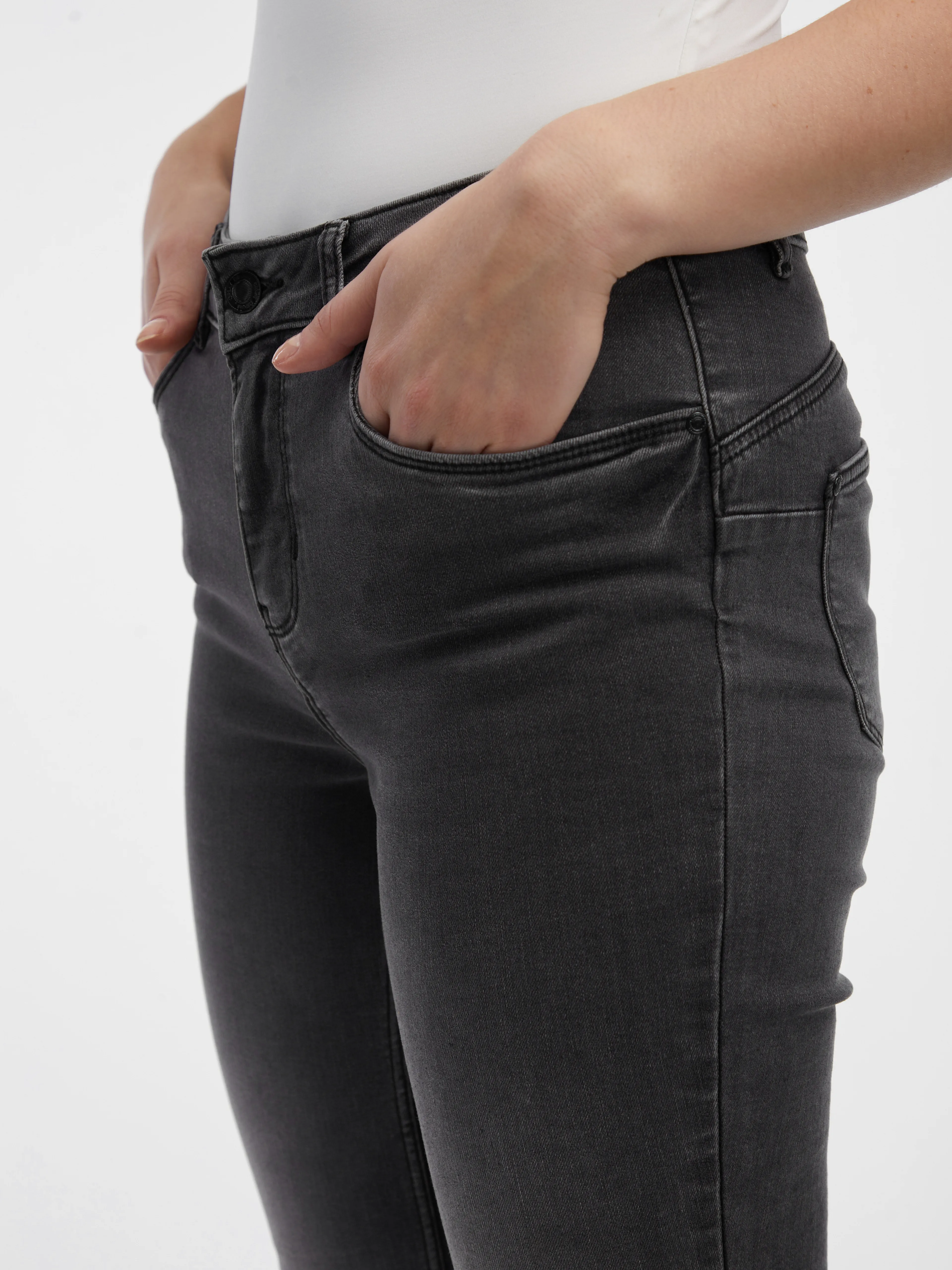 Graue Skinny-Fit-Jeans Damen ORSAY