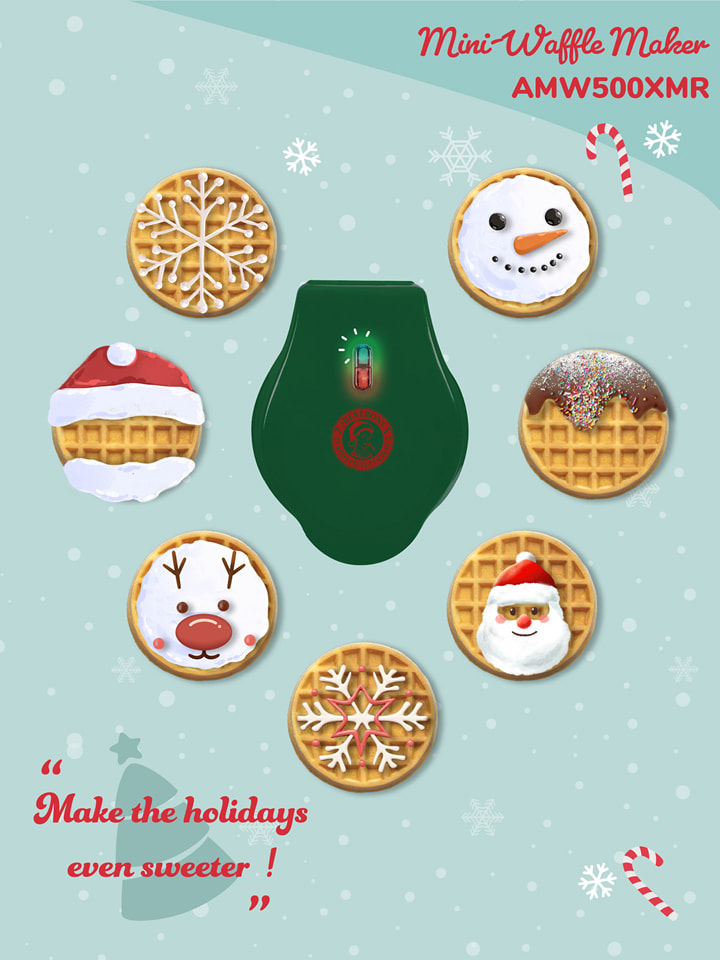 bESTRON Mini-Waffeleisen ''Sweet Dreams'' in Grün günstig kaufen onesize