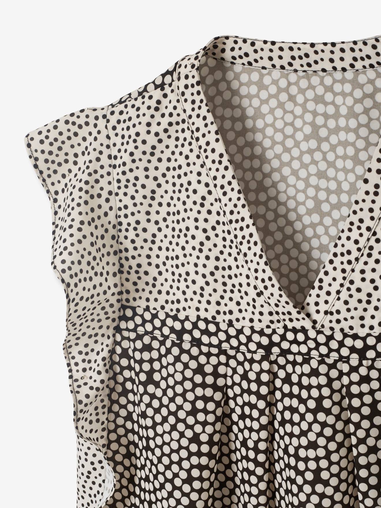 Blouse de grossesse à pois imprime pois blanc