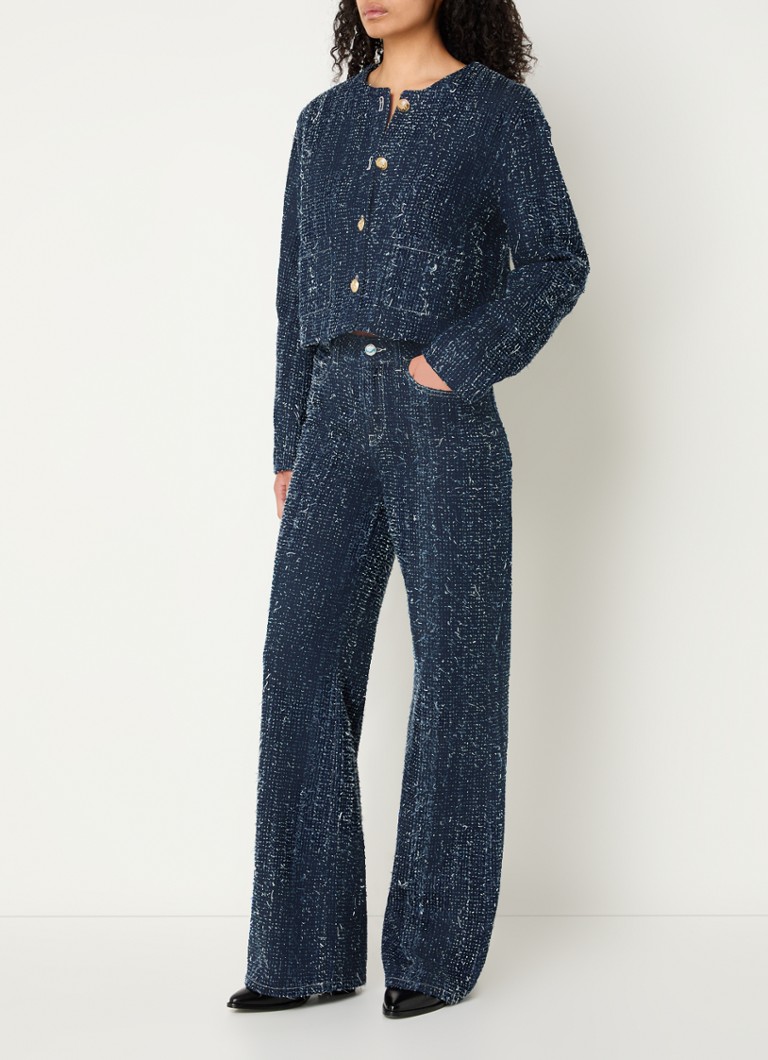 Jean Thea - blugi cu talie înaltă și croială largă, cu efect de tweed, de la Fabienne Chapot.