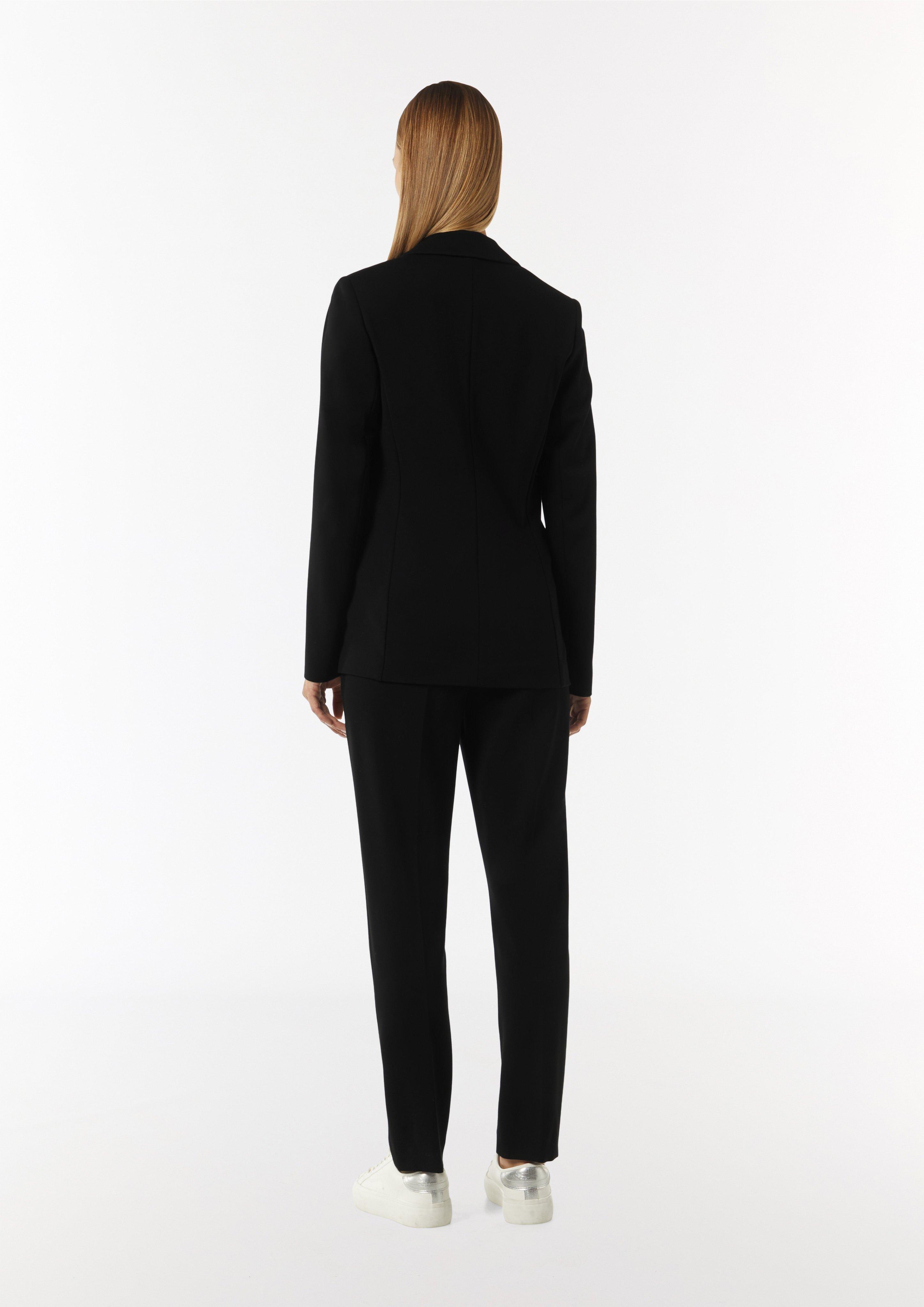 Blazer aus Jersey mit Reverskragen - schwarz