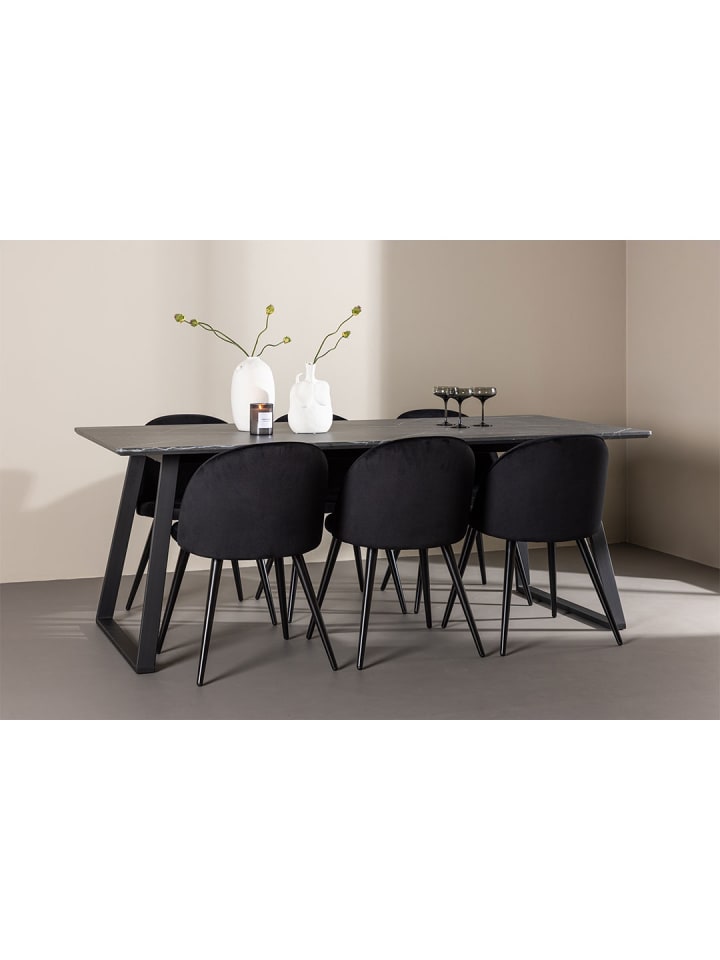 ebuy24 Essgruppe Malaga (7-teilig) Schwarz 200 x 90 cm günstig kaufen onesize