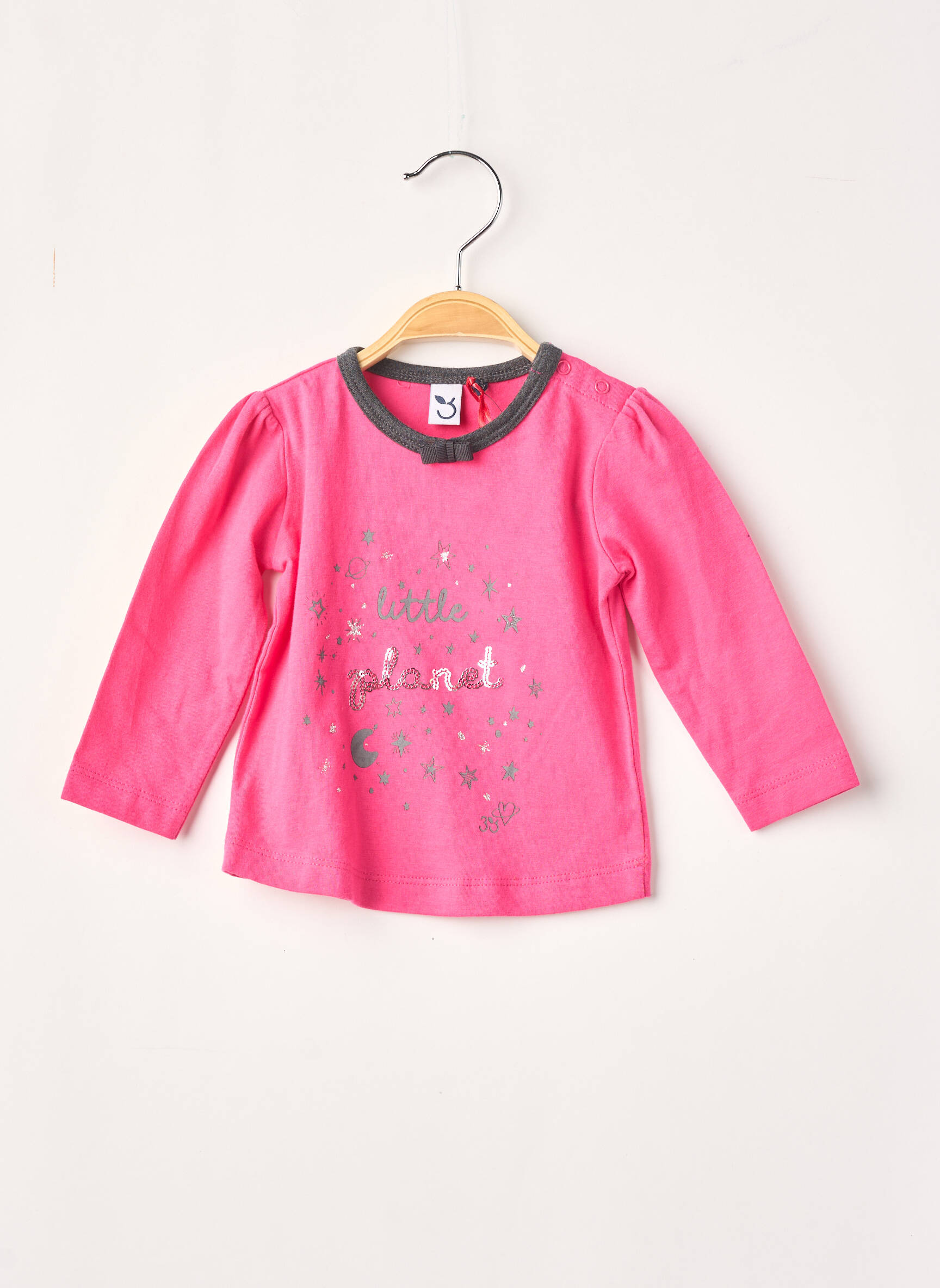 3 Pommes Tshirts Fille couleur rose