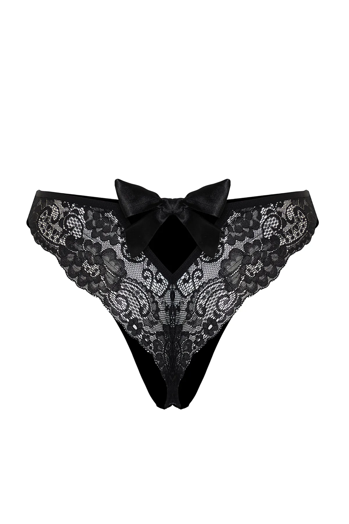 Trendyol Collection  Brazilian Slip mit schwarzem Spitzenbanddetail gestrickt THMSS24KU00038