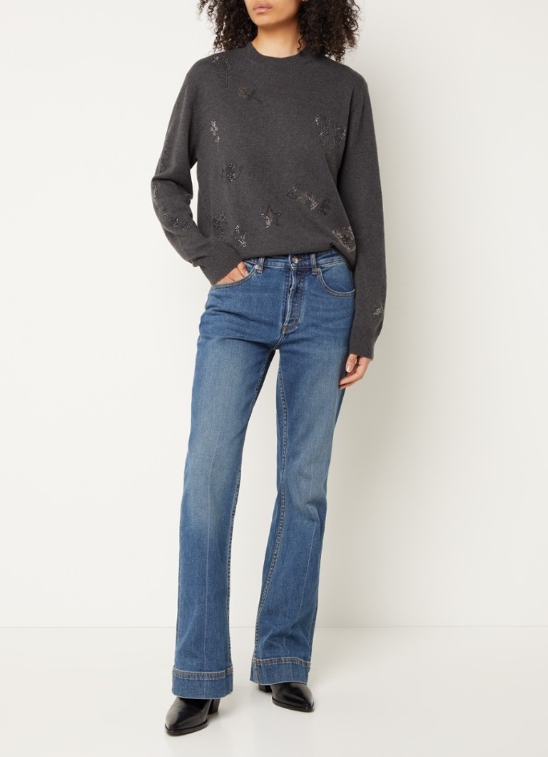 Suéter Zadig&Voltaire Pravis em malha fina com mistura de cashmere e strass.
