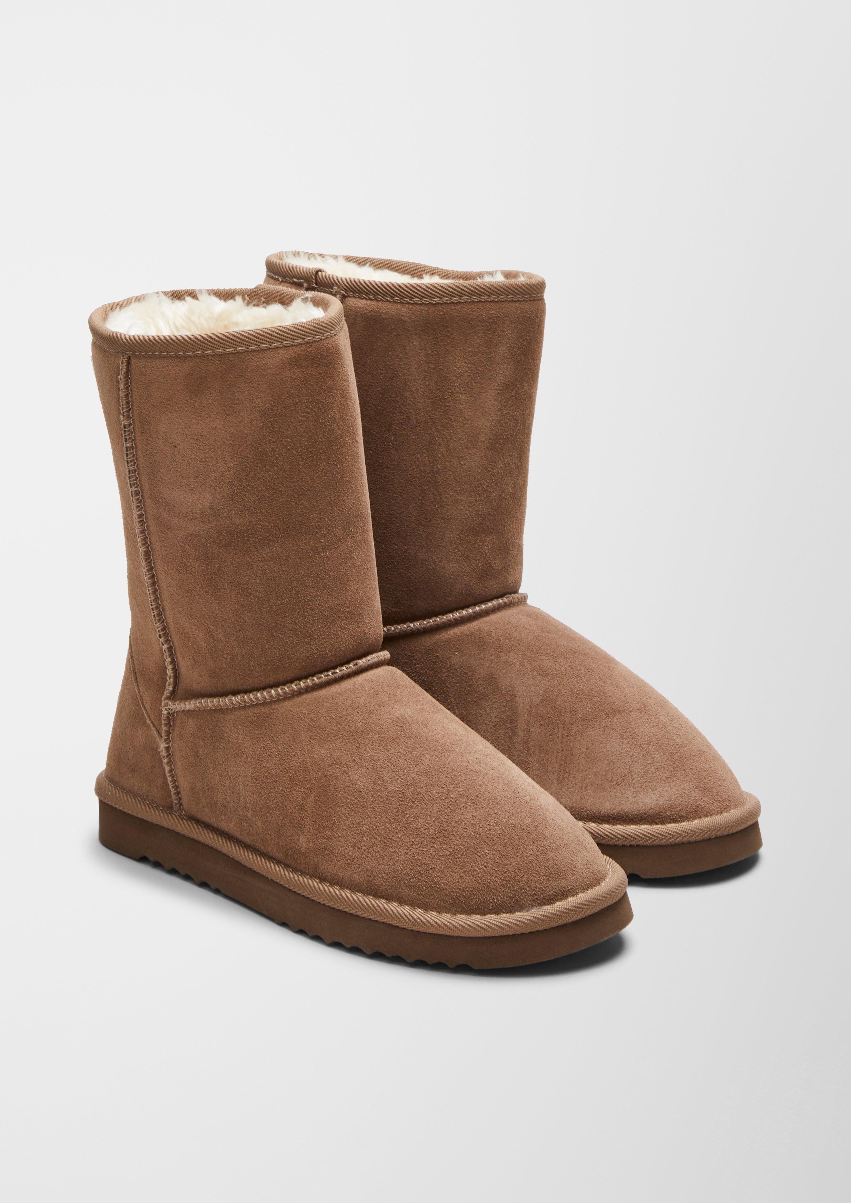 Gefütterte Velourslederstiefel  6006579-341