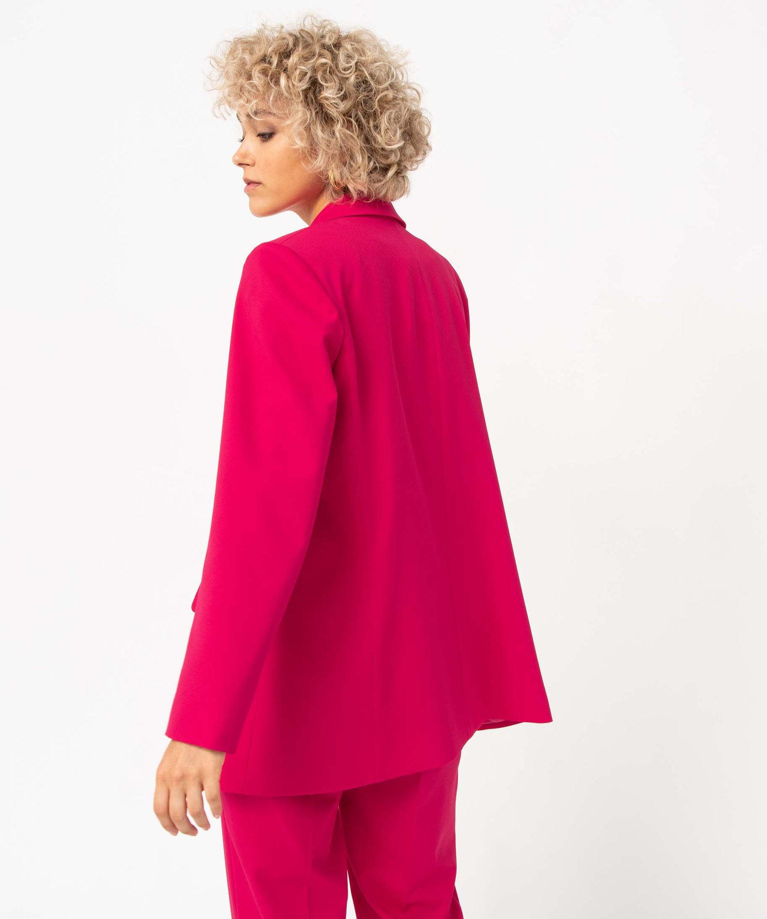Veste blazer femme coupe droite fermeture croisée rose | GEMO