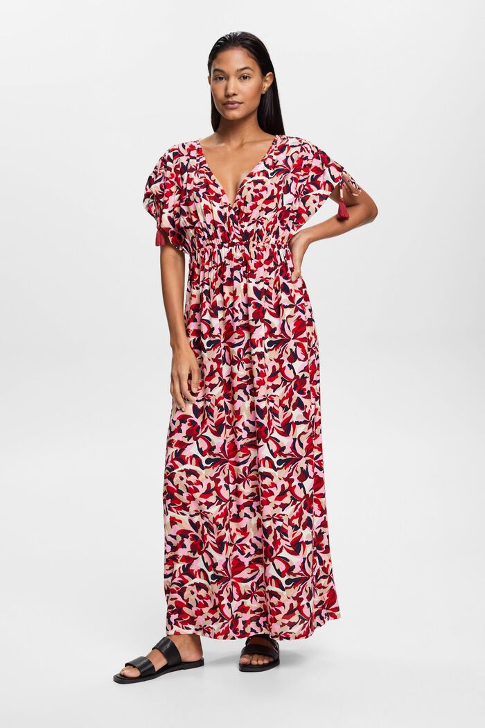 Maxi-Strandkleid mit floralem Muster
