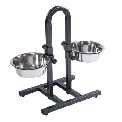 U-Hundebar inklusive 2 Edelstahlnäpfe