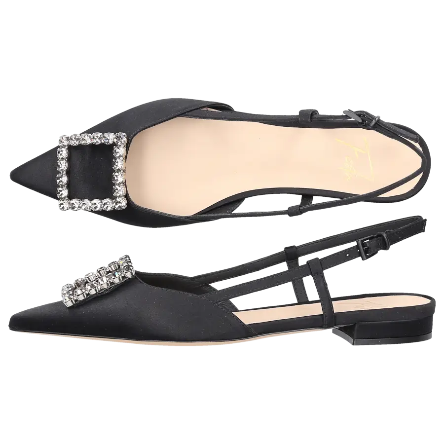 Roberto Festa - Sling-Ballerinas LAVANDA Satin - schwarz