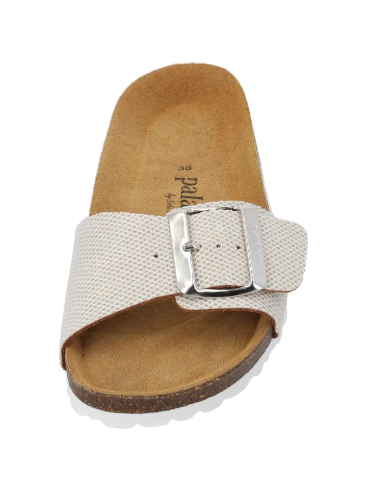 palado Pantoletten in beige glitzer günstig kaufen