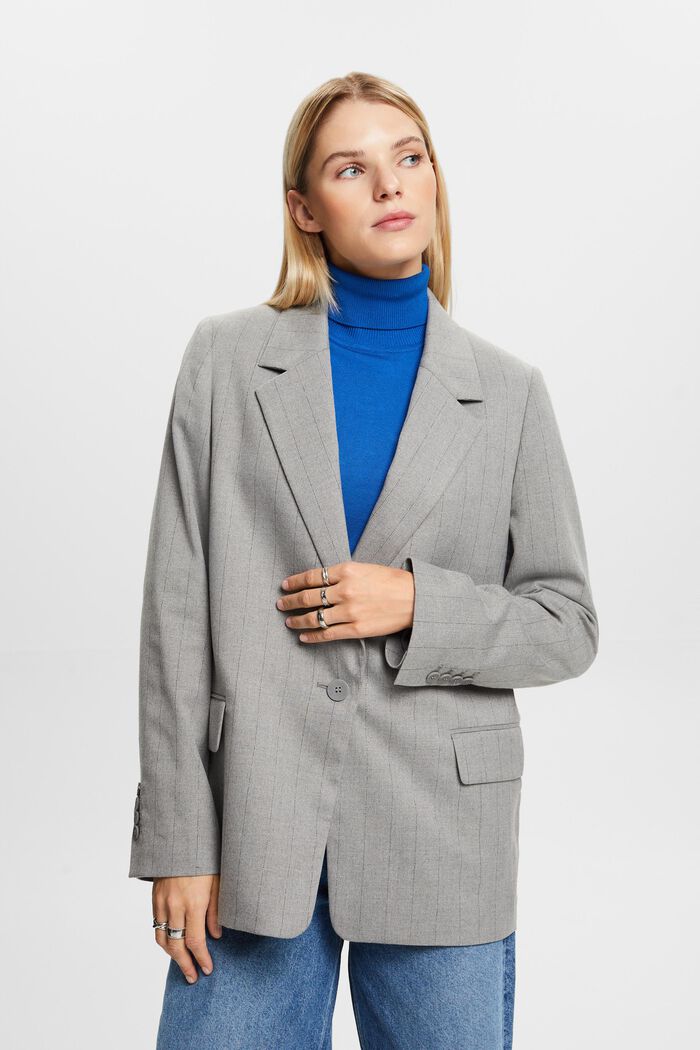 Nadelstreifen-Blazer aus Flanell im Oversize-Look