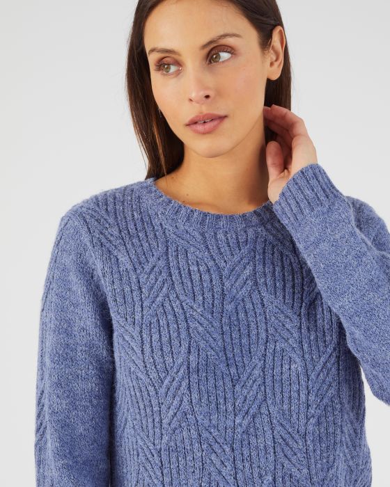 Pull col rond maille chinée Thermolactyl