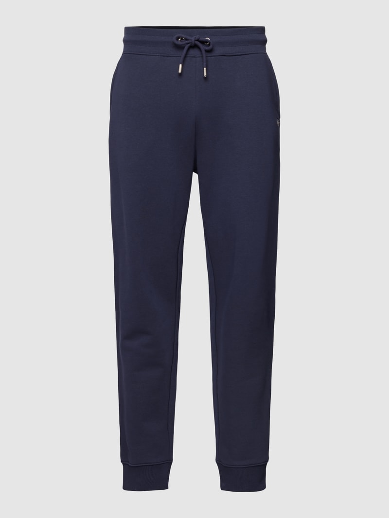 Sweatpants mit Label-Stitching Modell 'SHIELD' in marineblau