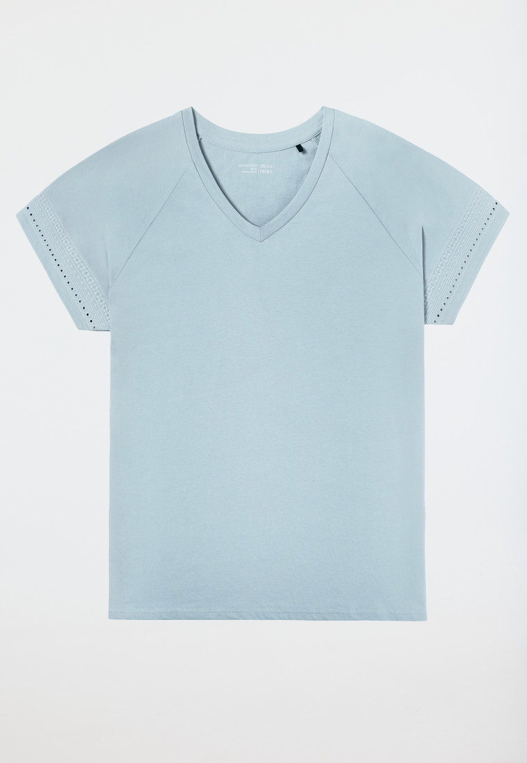 Shirt kurzarm Lochstickerei bluebird - Mix+Relax