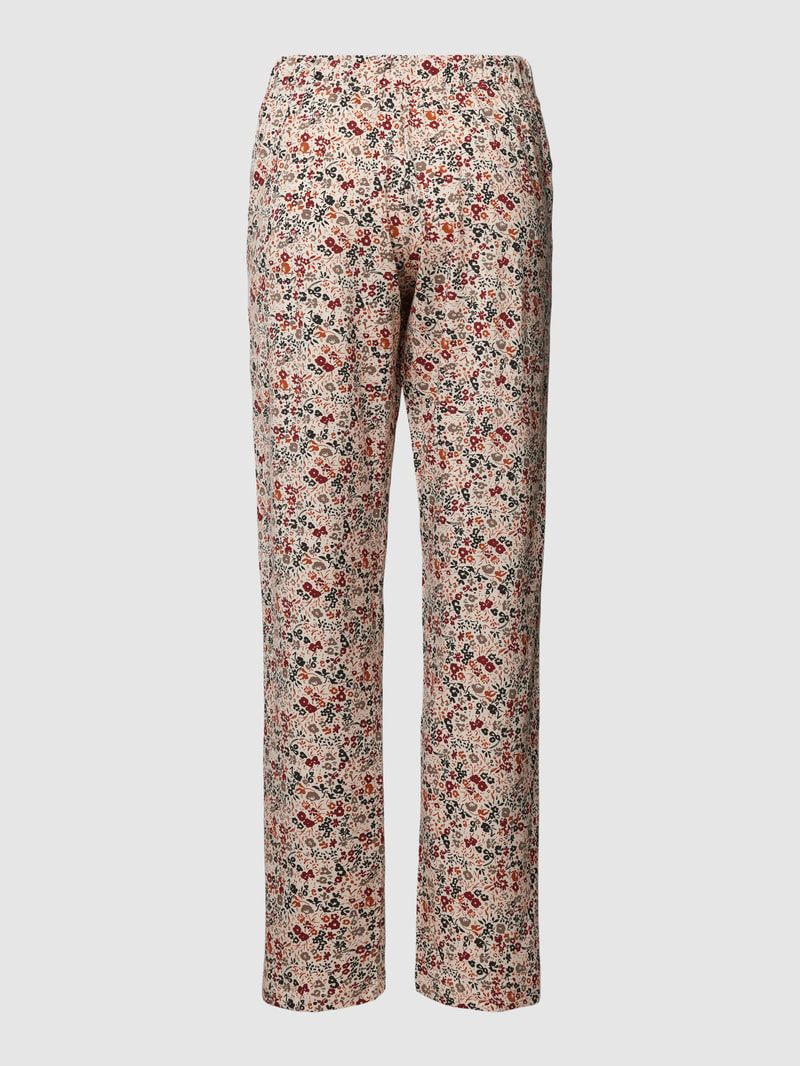 Pyjama-Hose mit floralem Allover-Muster in ecru
