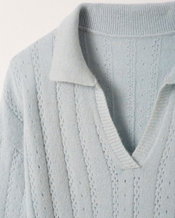 Pull col polo mélange alpaga