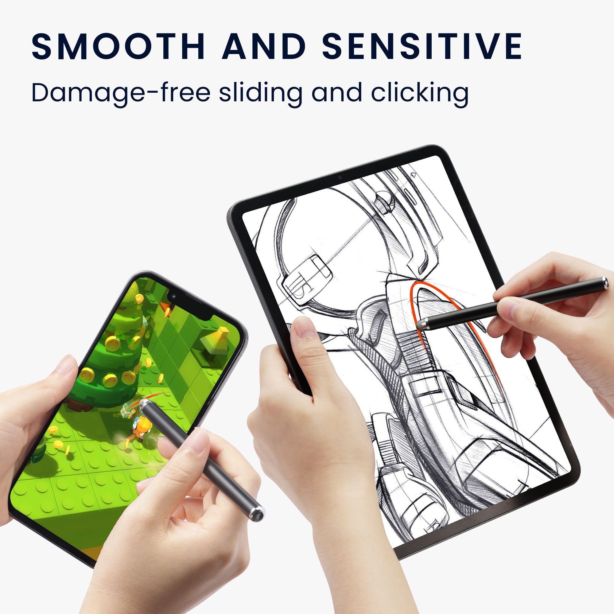 kwmobile Tablet-Hülle Tablet Stift in Schwarz - Stylus Pen für Tablets, Stylus für Handys und Smartphones - für alle gängigen Tablets