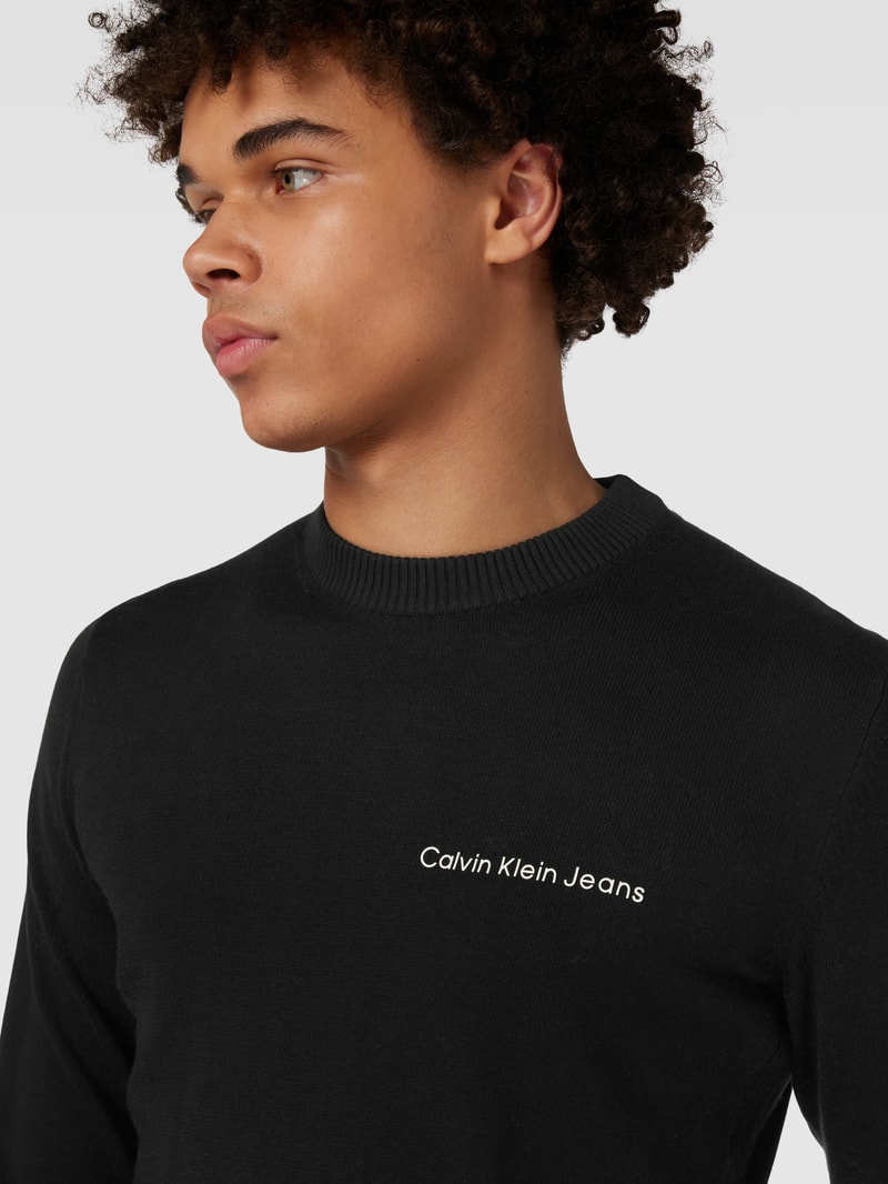 Strickpullover mit Label-Print Modell 'INSTITUTIONAL ESSENTIALS' in black